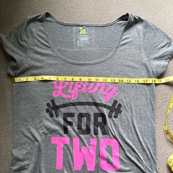 Gray Maternity Short sleeve Gym Workout Top Large KT - Picture 4 of 4